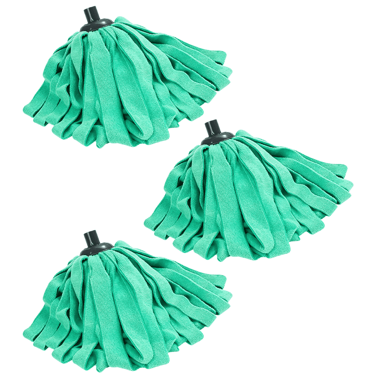 Microfiber Cloth Mop Refills Compatible with O-Cedar Flat Mop — Washable, Wet & Dry, 3 Pack (Green)