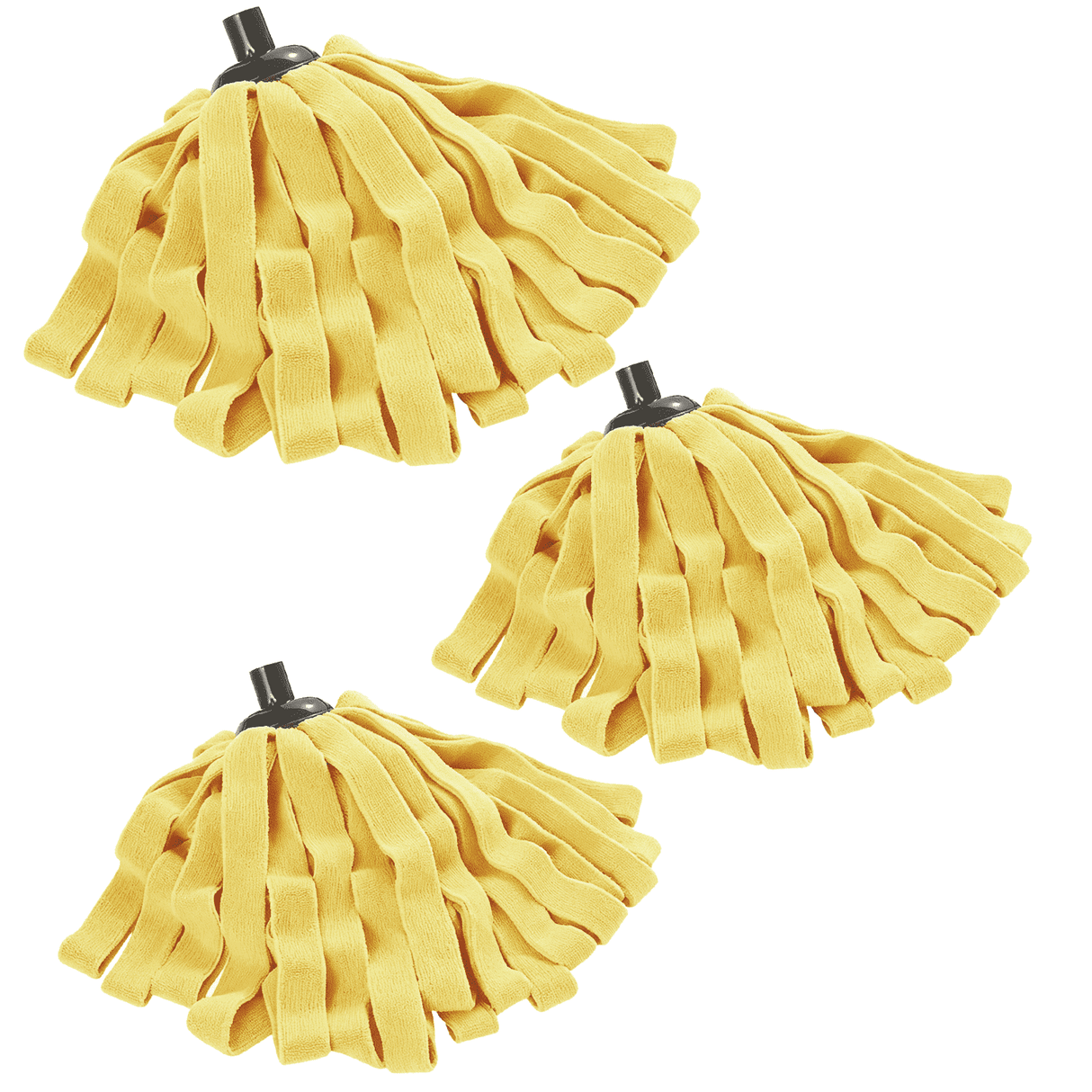 Microfiber Cloth Mop Refills Compatible with O-Cedar Flat Mop — Washable, Wet & Dry, 3 Pack (Yellow)