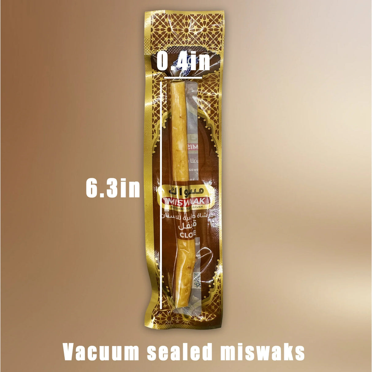 6 Pack Organic Miswak Toothbrushes | All-Natural Wooden Miswak Sticks for Teeth Whitening | Oral Care, Fresh Breath & Eco-Friendly | Clove Flavor