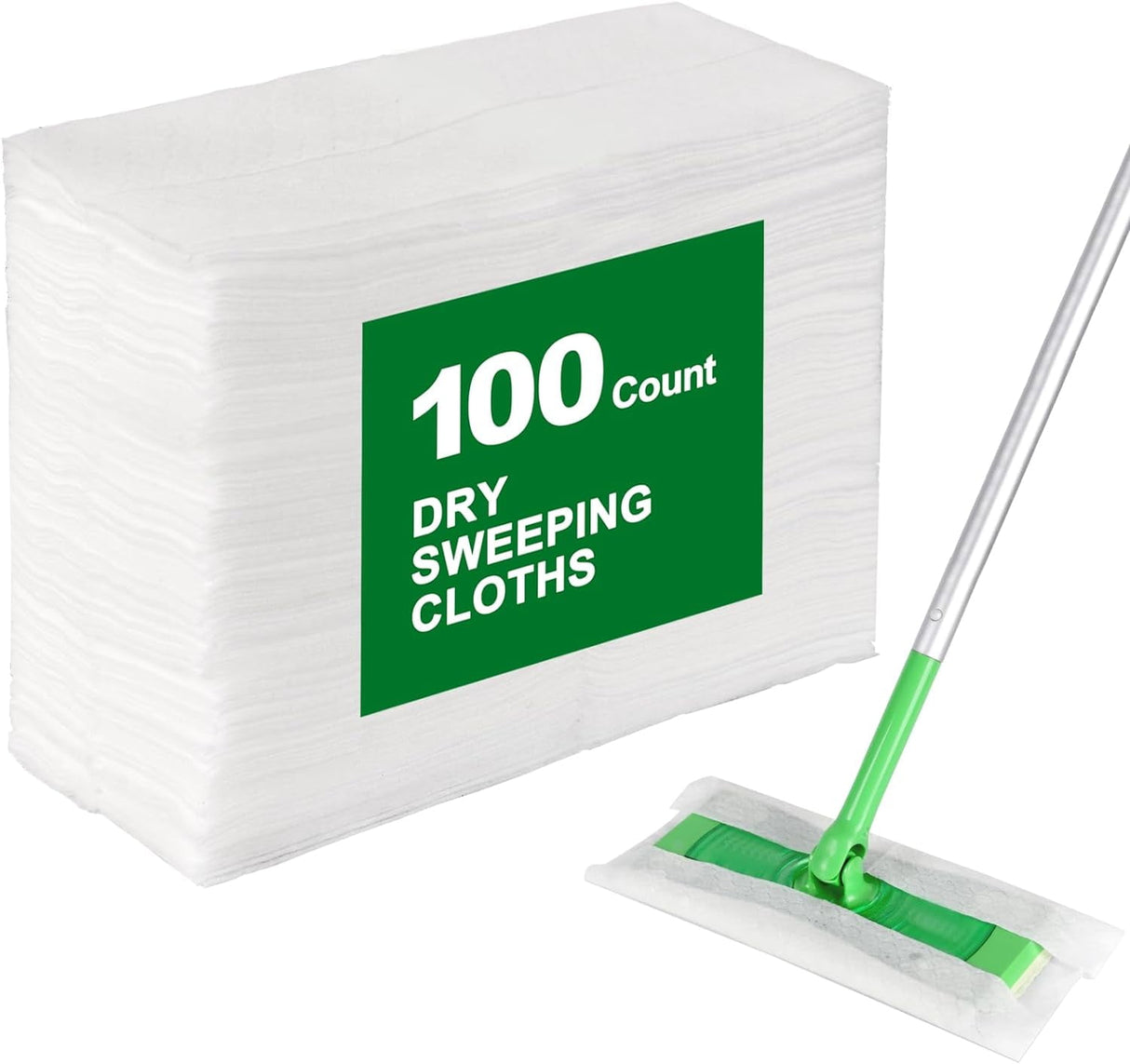 Dry Sweeping Cloths Compatible with Swiffer Sweeper — Heavy-Duty Disposable Refills, Unscented, 100 Count
