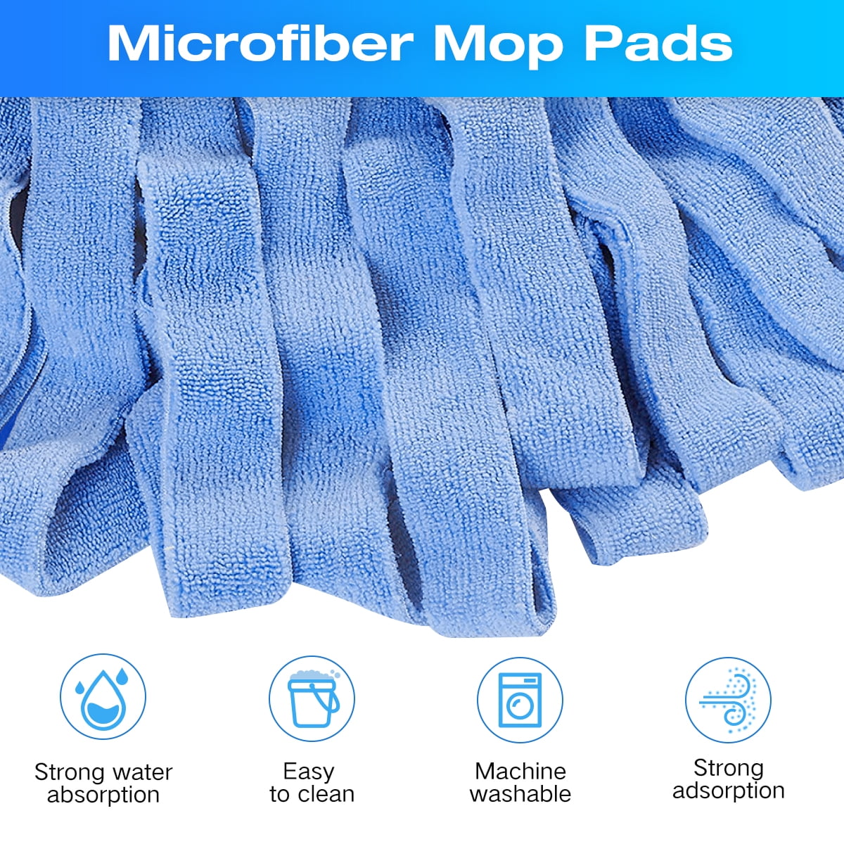 Replacement Handle & Microfiber Mop Refill Set Compatible with O-Cedar QuickWring Commercial Wet Mop — Adjustable 22-46", 2 Refills