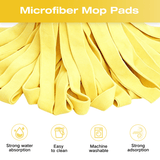 Microfiber Cloth Mop Refills Compatible with O-Cedar Flat Mop — Washable, Wet & Dry, 3 Pack (Yellow)