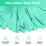 Microfiber Cloth Mop Refills Compatible with O-Cedar Flat Mop — Washable, Wet & Dry, 3 Pack (Green)