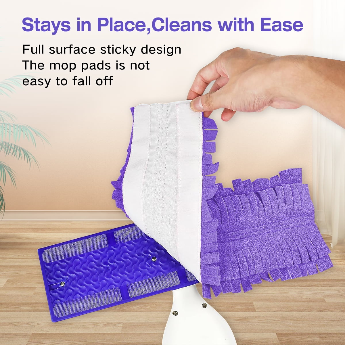 Reusable Washable Mop Pads Compatible with Swiffer PowerMop — Multi-Surface Microfiber, 4 Pack (2 Yellow + 2 Purple)