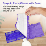 Reusable Washable Mop Pads Compatible with Swiffer PowerMop — Multi-Surface Microfiber, 4 Pack (2 Yellow + 2 Purple)