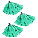 Microfiber Cloth Mop Refills Compatible with O-Cedar Flat Mop — Washable, Wet & Dry, 3 Pack (Green)