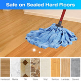 Replacement Handle & Microfiber Mop Refill Set Compatible with O-Cedar QuickWring Commercial Wet Mop — Adjustable 22-46", 2 Refills