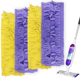Reusable Washable Mop Pads Compatible with Swiffer PowerMop — Multi-Surface Microfiber, 4 Pack (2 Yellow + 2 Purple)