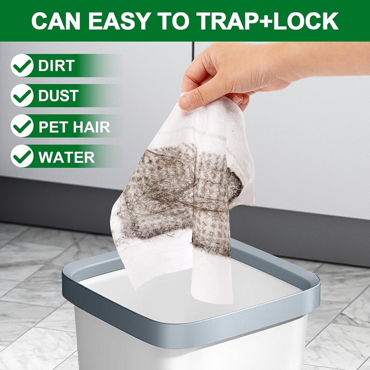 Dry Sweeping Cloths Compatible with Swiffer Sweeper — Heavy-Duty Disposable Refills, Unscented, 100 Count