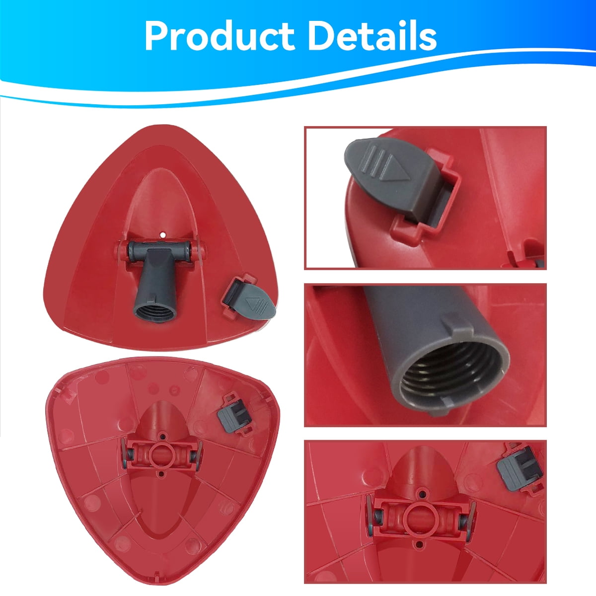 Replacement Handle & Triangle Base Set Compatible with O-Cedar EasyWring 1-Tank Spin Mop — 48" Extendable, with Clean Head