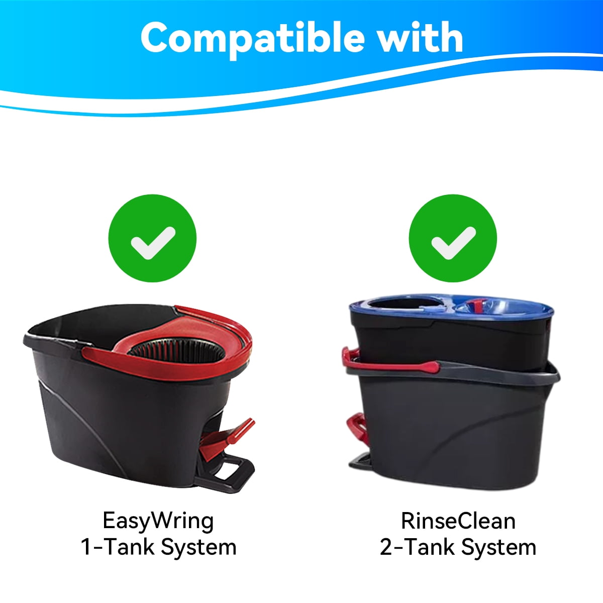 Replacement Extendable Handle Compatible with O-Cedar EasyWring RinseClean & 1-Tank Spin Mop — Adjustable 22-49"