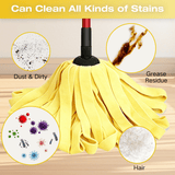 Microfiber Cloth Mop Refills Compatible with O-Cedar Flat Mop — Washable, Wet & Dry, 3 Pack (Yellow)