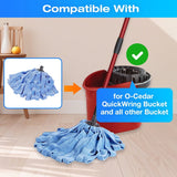 Commercial Microfiber Wet Mop Refills Compatible with O-Cedar QuickWring — Machine Washable, 3 Pack