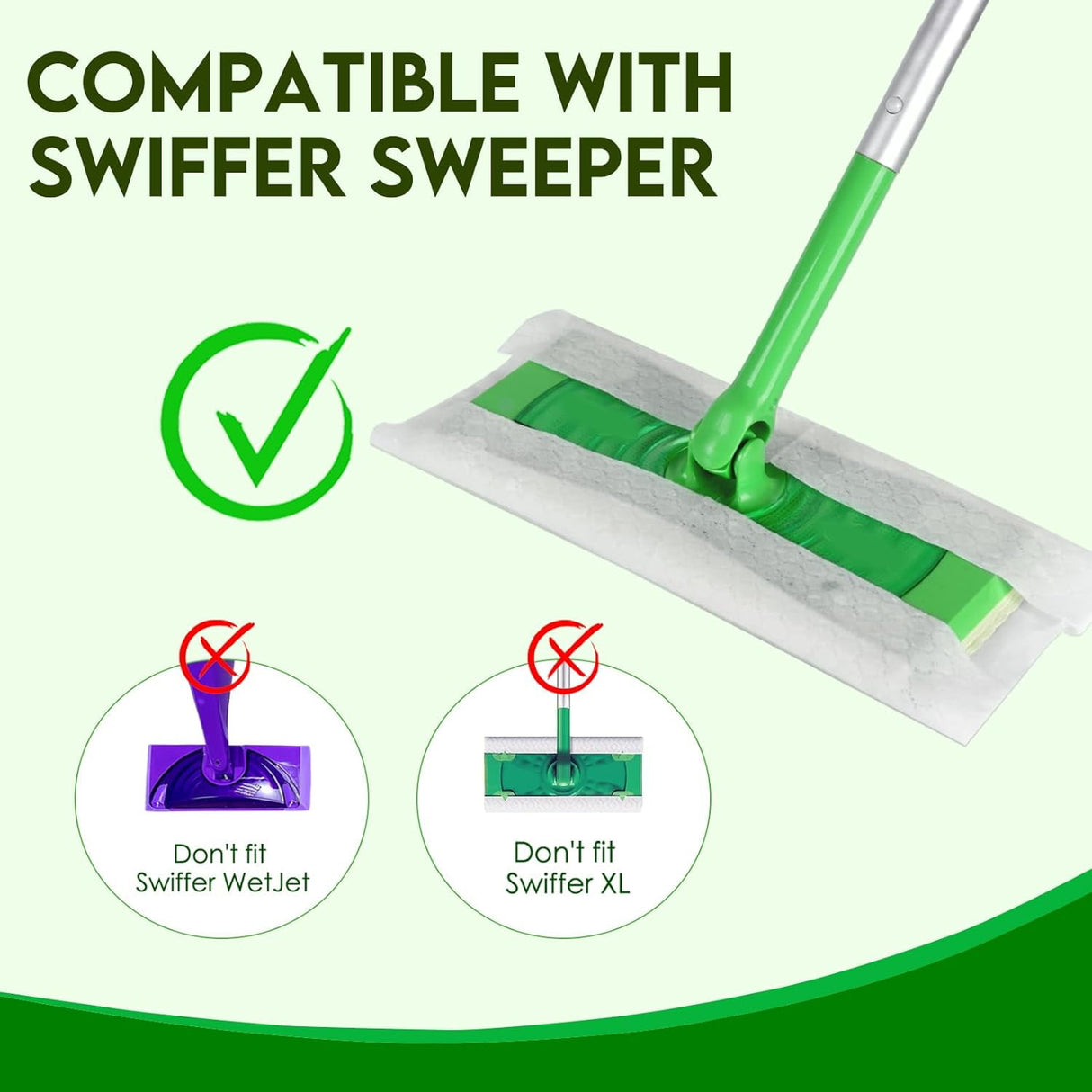 Dry Sweeping Cloths Compatible with Swiffer Sweeper — Heavy-Duty Disposable Refills, Unscented, 100 Count